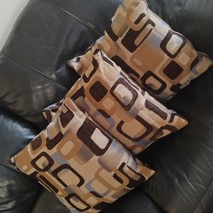 3 Brown/Beige Pillows